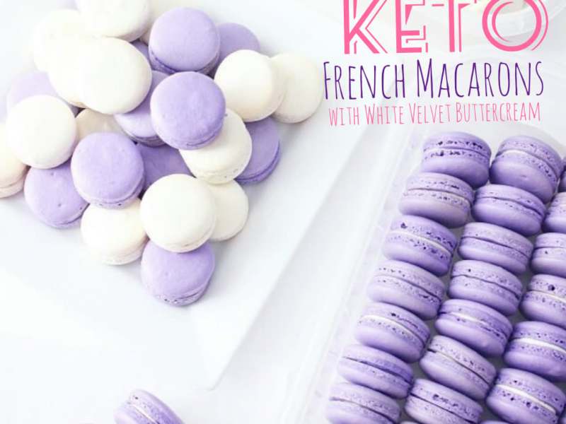 KETO French Macarons with White Velvet Buttercream
